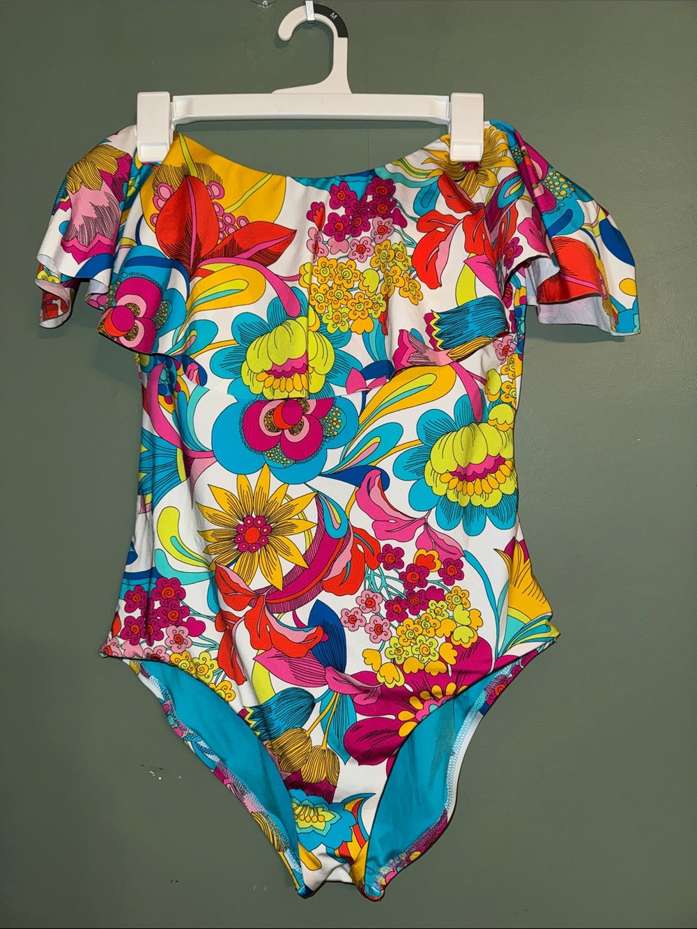 Trina Turk Fontaine Off-The-Shoulder Ruffle One-Piece Swimsuit 14